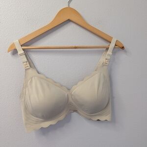 Momcozy XL‎ Nursing Bra Beige Tan Wireless Comfort Bra